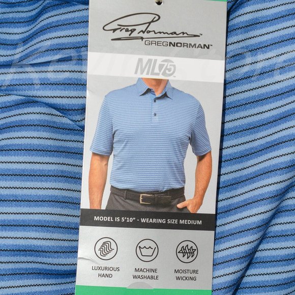 BLUE Greg Norman Men's ML75 Polo‎ - Picture 1 of 6